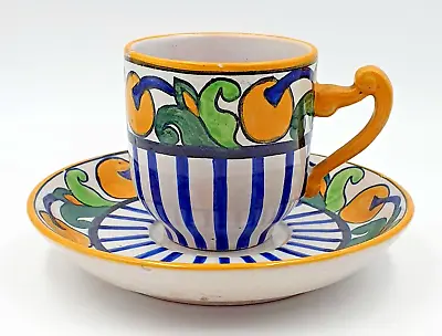 Buy Rare Art Nouveau HB Quimper Cup & Saucer With Decorative Handle - Lovely Piece • 22£