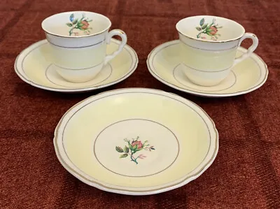 Buy 2 Vintage Midwinter Coffee/ Espresso Duos, 2 Cups, 3 Saucers, Pink Roses  • 3.50£