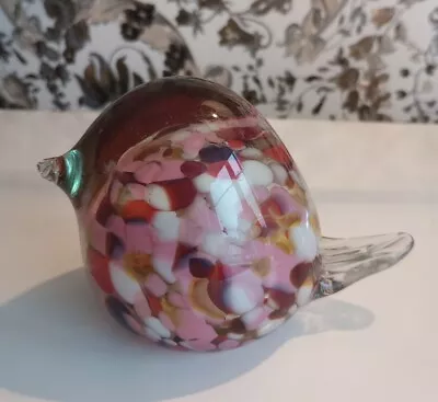 Buy Signed Mdina Glass Art Cute Bird 'Robin' Decorative Hand Blown Paperweight VGC • 20£