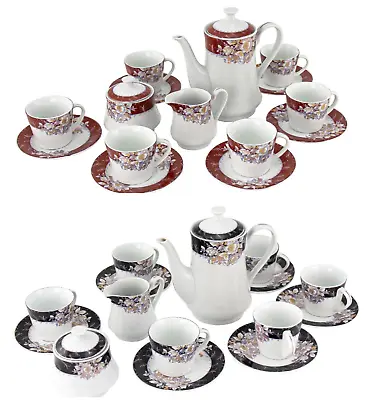 Buy 17pcs Tea Set, Teapot Saucer & Cup Milk Sugar Pot Bone China Afternoon Tea Party • 26.87£