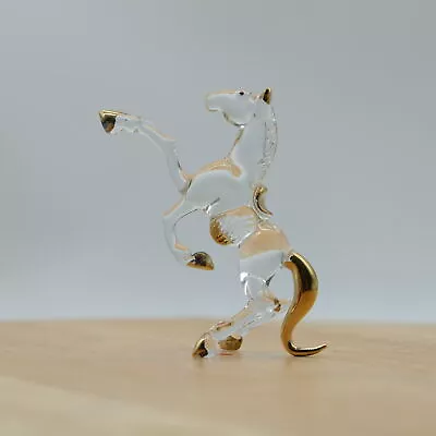Buy Small Horse Figurine Clear Hand Blown Glass Animals Club Collectibles Decor Gift • 23.78£