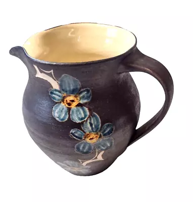 Buy Vintage Cornish Marazion Studio Pottery Milk / Cream Jug Floral Handmade 1980s ? • 21£