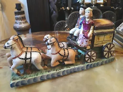 Buy Staffordshire Pottery Trap Cart Being Pulled By 4  Horses 1850s   • 78£