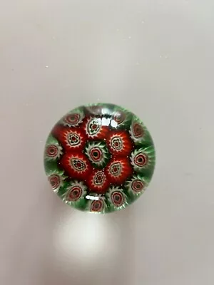Buy Small Millefiori Flowers & Bubbles Art Glass Paperweight   • 5£