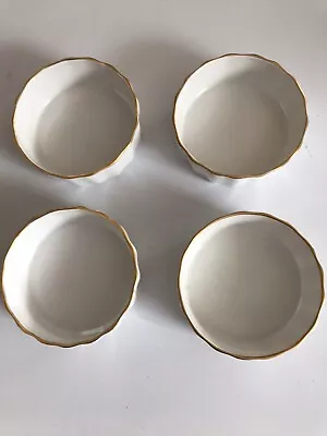 Buy Set Of 4 Royal Worcester White & Gold Oven To Tableware 10cm Dishes  • 18£