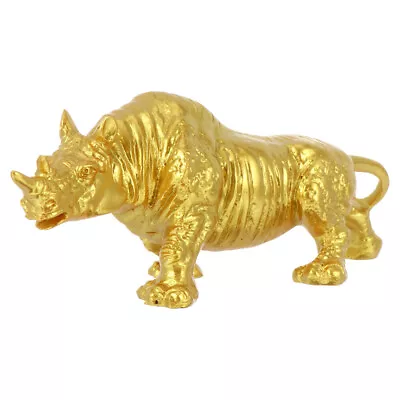 Buy  Rhinoceros Ornaments Brass Animal Figurine Figurines Gold Statue Crafts • 17.89£