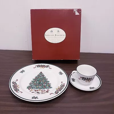 Buy Johnson Brothers Victorian Christmas China Dinnerware 3 Pc Place Setting New • 23.89£