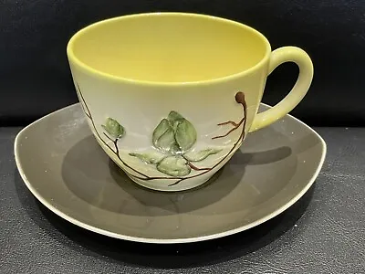 Buy Carlton Ware 2592 Hand Painted Oval Shape Cup And Saucer Yellow & Brown • 1.99£