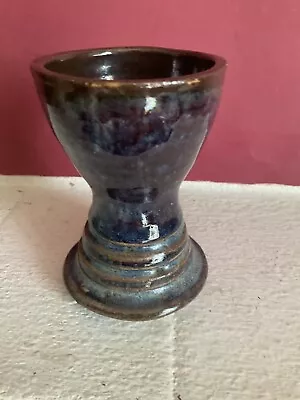 Buy Handmade Stoneware/Pottery Goblet-Chalice 4” 10cm. Beautiful Blue/Brown Colours. • 5.99£