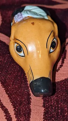 Buy Vintage Staffordshire Pottery Fox Head Stirrup Cup Hand Painted Decoration. • 58£