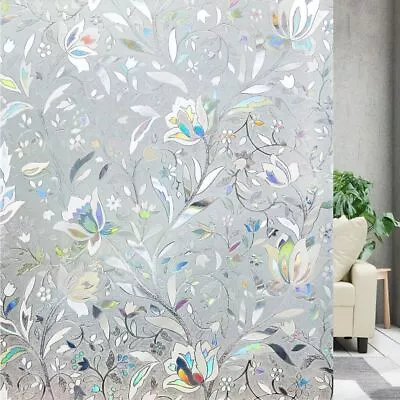 Buy 2M 3D Rainbow Window Film Home Privacy Glass Stained Static Cling Sticker 3 Roll • 10.99£