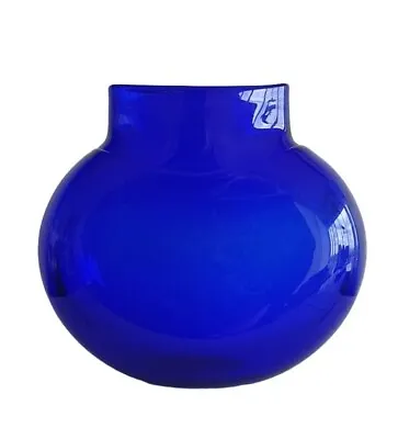 Buy Australian Maureen Williams Glass Cobalt Blue Studio Art Glass Vase • 109.98£