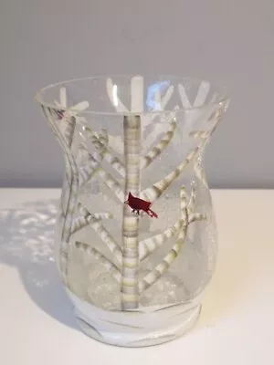 Buy Crackle Glass Candle Holder LED Light Jar Christmas Scene Large 20cm X 15cm • 9.90£