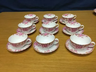 Buy (9 Sets) Spode Copeland China England Irene Cups & Saucers W/Red Pink Floral • 279.12£