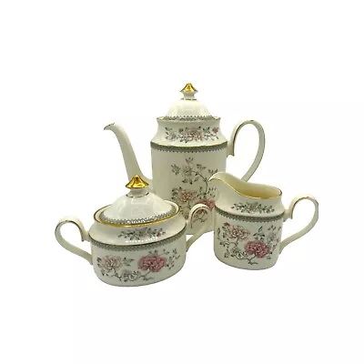 Buy Royal Doulton Minton Jasmine Coffee / Tea Set Made In England Pot Creamer Sugar • 377.99£
