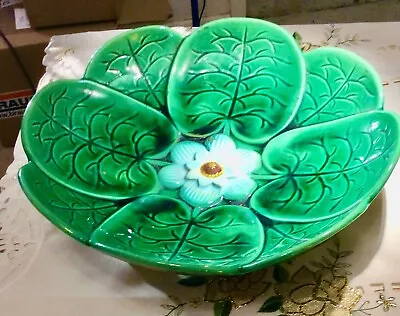Buy TRULY STUNNING LARGE Majolica Compote Water Lily Design • 70£