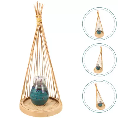 Buy  Ornament Flower Arranger Bamboo Wicker Vase Glass Vases Dry • 17.68£