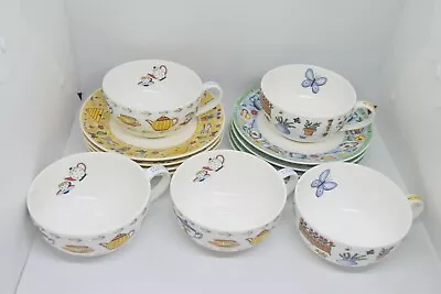 Buy  Crown Trent China Limited Fine Bone China 5 Tea Cups With 8 Saucers Vintage • 19£