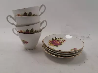 Buy Set Of Four Royal Ascot Bone China Tea Cups And Saucers - Good Condition - Used  • 1.99£