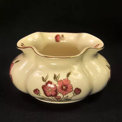 Buy Zsolnay Vase Cachepot Bowl Hand Painted Schlittne Flowers Pink W/Gold HTF 1960+ • 58.32£