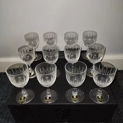 Buy Edinburgh Crystal Cut Glasses Set Of 12 Wine Sherry Cordial Logo Goblet • 85£
