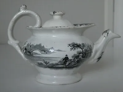 Buy Antique Swansea Cambrian Pottery Amoy Pattern Miniature Teapot C1850 • 45£