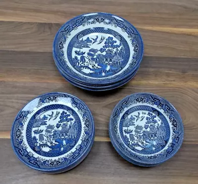 Buy Collection Of Churchill Fine English Tableware In Willow Pattern. 18 Pieces • 12.99£