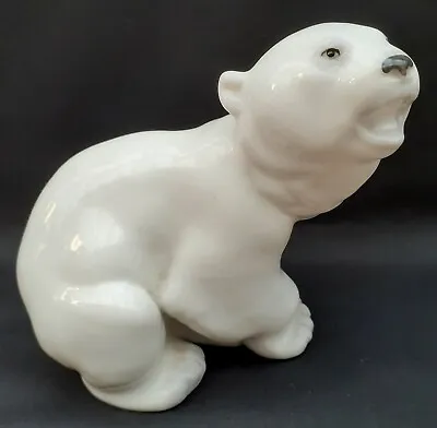 Buy Lomonovsov Vintage Polar Bear Figurine, Ceramic, Made In USSR, Glossy White • 6.50£