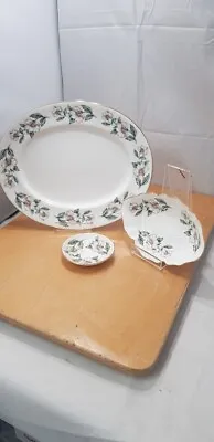 Buy Crown Staffordshire Tea Set, Christmas Rose, X1 Serving Plate, X2 Small Dishes • 39£