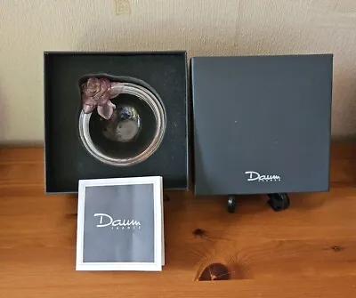 Buy Daum Cristallerie Pate De Verre Pink Rose Signed Trinket Dish. Boxed • 175£