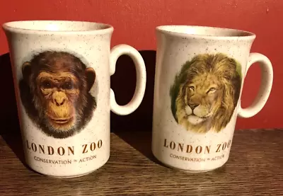 Buy Set Of 2 Vintage London Zoo Conservation Mugs Lion & Chimpanzee Tams England • 14.99£