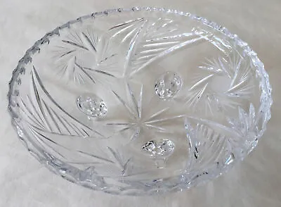 Buy Vintage Cut Glass 6 Inch Bowl Bon Bon Dish Three Footed Tripod • 6.97£