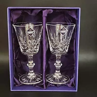Buy Edinburgh Crystal Lomond Pattern Pair Of Wine Glasses. 175ml.Boxed • 49.99£