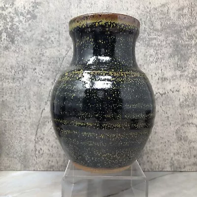 Buy Unknown Studio Pottery Vase Tenmoku Glaze 17 Cm Hi￼gh (507B) • 30£