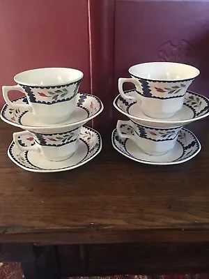 Buy Set Of 4 Adams China Lancaster Pattern Cups And Saucers Plates England English • 17.92£