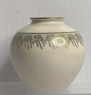 Buy Vintage Porcelain Thomas Ivory Vase Bavaria Germany Blue Band Gold Floral Design • 28.77£