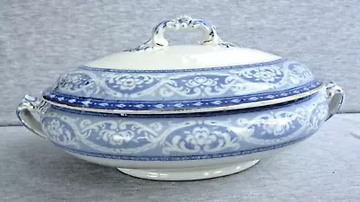 Buy Crown Pottery 'Olympic' - LIDDED TUREEN' - Blue & White - Oval - VGC • 7.99£