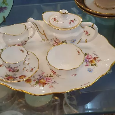 Buy Miniature Royal Crown Derby Teaset On Tray In The Pretty Derby Posies Design. • 124.99£