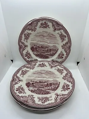 Buy Set Of 12 Johnson Brothers Old Britain Castles Salad Plates Pink Chatsworth EUC • 144.44£