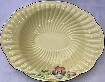 Buy Royal Crown Devon Large Floral Trinket Dish Yellow With Gold Trim Stamped A45773 • 10£