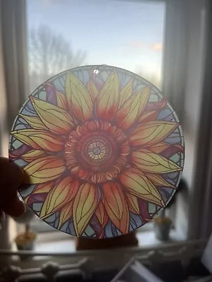 Buy Sun Flower Stain Glass Effect Sun Catcher, Gift Ideas, Sun Catcher • 5£