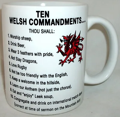 Buy Wales Welsh Ten Commandments Novelty Ceramic Coffee Tea Mug Dragon Gift • 12.95£