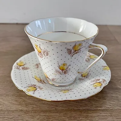 Buy Vintage Royal Grafton Fine Bone China Made In England Yellow Rose Cup & Saucer • 27.50£