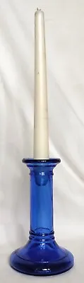 Buy Bristol/Cobolt Blue Glass Candlestick Holder-Takes Taper Dinner Candle • 11.99£
