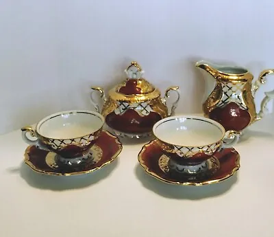 Buy Rudolf Wachter Bavaria Porcelain Tea Set  2 Cups, 2 Saucers, 1 Creamer & 1 Sugar • 35.84£