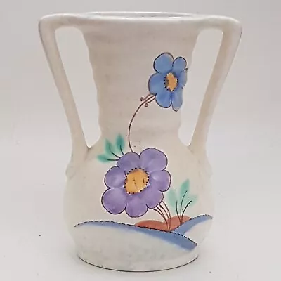 Buy Art Deco 2 Handled Vase, Delcroft Ware Floral Design  • 16£