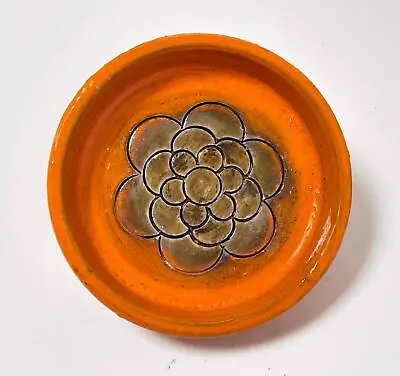 Buy Vintage Bitossi Italian Pottery Orange Flower Bowl Mid Century Modern • 38.66£