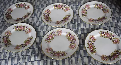Buy 6x Colclough Wayside Fine Bone China 16cm Biscuit Side Plates • 4.99£