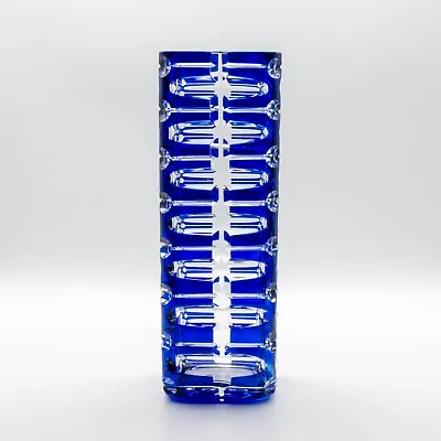 Buy Exquisite Retro Geometric Crystal Glass Art Deco Vase Style Attr. Oldrich Lipsky • 255.43£