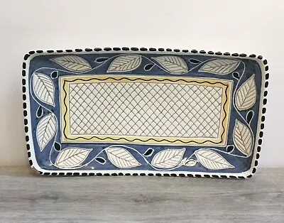 Buy Elle Keramikk Norway, Norwegian Pottery Stylised Leaf Pattern Tray Vintage MCM • 24.99£